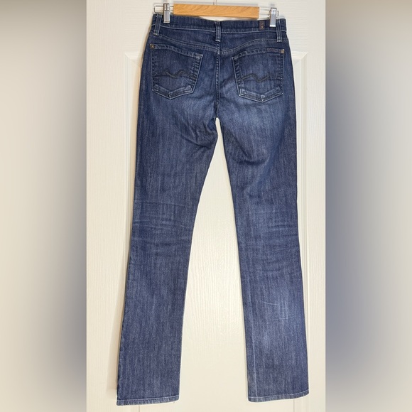 7 For All Mankind Straight Leg Jeans in Dark Blue Wash, Size 25 - Picture 4 of 4